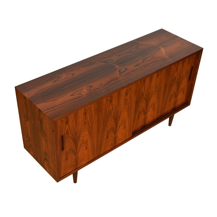 55” Danish Rosewood Sideboard | Media Cabinet | Credenza