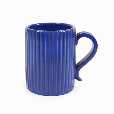 1947-48 Vicke Lindstrand Ceramic Cup Vase Cobalt Blue Sweden Upsala Ekeby 