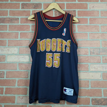 Vintage 90s Champion NBA Denver Nuggets Basketball ORIGINAL Dikembe Mutombo Jersey - 44 