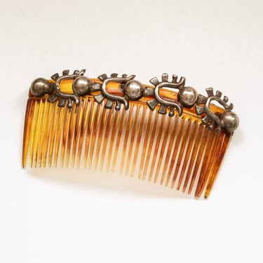 Vintage Taxco Sterling Silver Hair Comb Mexican Brutalist Accessory 