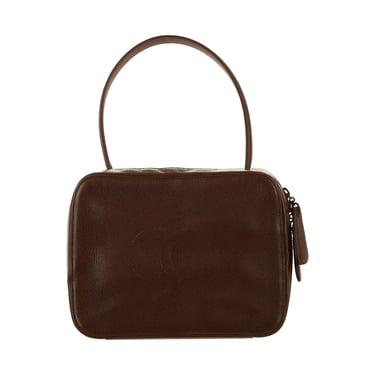 Chanel Brown Logo Top Handle Bag