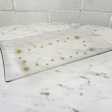 Vintage Mid Century Glass  Serving Dish 