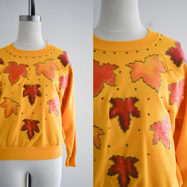 1980s Autumn Leaf Applique Sweatshirt 