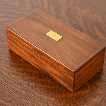 Tiffany & Co. Rosewood Cigar Box or Humidor With 18k Gold Plaquette