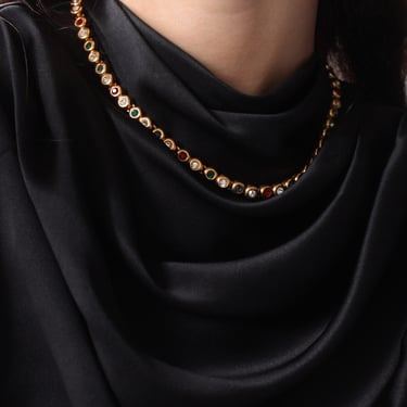 Vintage Multicolored Gemstone Necklace