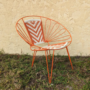 Mid Century Modern Wire Flower Hoop Chair 
