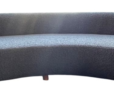 Vladimir Kagan Serpentine Sofa in Charcoal Black Fabric, U.S.A. 1970's.