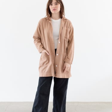 Vintage Light Pink Lightweight Shop Coat | Belted Overdye Chore Trench Jacket | S M | 