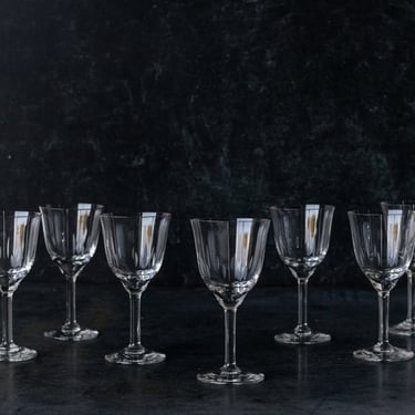 Vintage Etched Wine Glass Set of 7