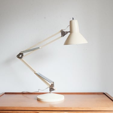 Vintage task lamp articulating lamp luxo style creme / white 