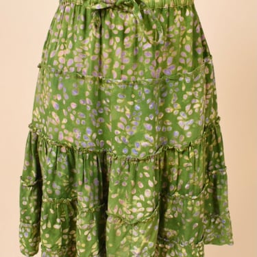 Green and Purple Batik Tiered Skirt By Mexicali Blues, S