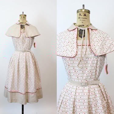 1950s DEADSTOCK BASILA reversible CAPE dress xs | new spring summer 