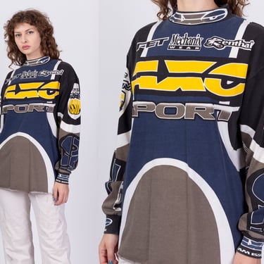 90s AXO Sport Motocross Jersey Shirt - Men's Large | Vintage Crew Neck Racing Pullover Top 