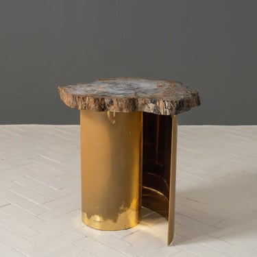 Karl Springer Petrified Wood Side Table