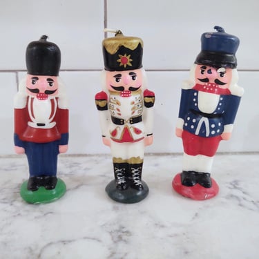 Vintage 1988 Action Industries Soldier Candles Bougies Soldats Nutcracker Christmas Candles Home Décor 