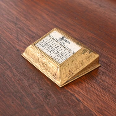 Tiffany Studios New York Zodiac Bronze Doré Desk Calendar Holder or Picture Frame