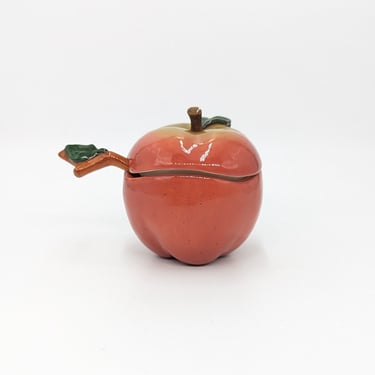 Ceramic Apple Sugar Dish with Spoon 