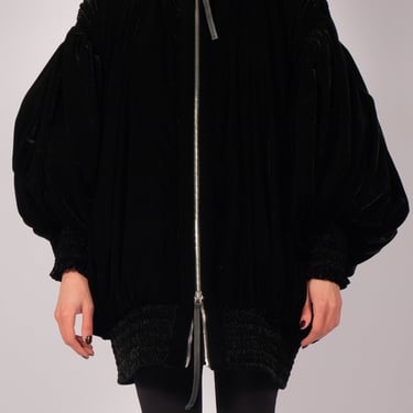 Padded Velvet Bomber Jacket