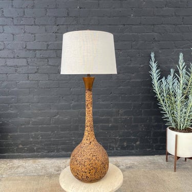 Mid-Century Modern Cork Table Lamp with New Shade, c.1960’s 