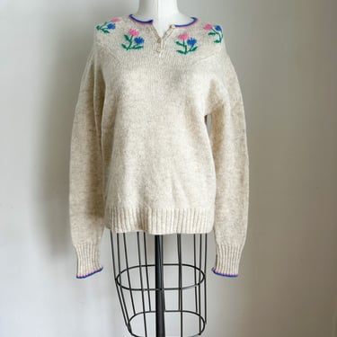 Vintage 1980s Susan Bristol Wool Sweater / M 