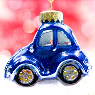 VINTAGE: Volkswagen Beetle Figural Blown Glass Ornament - Thomas Pacconi Classics Museum Series - Replacement - SKU 28 29-B-00033719 