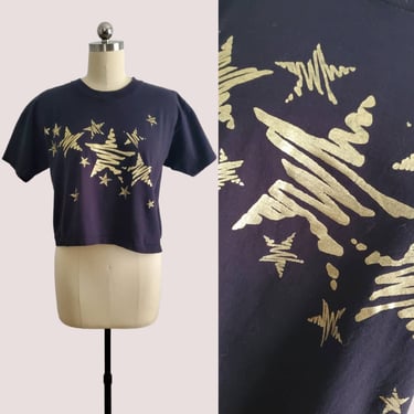 1980's Baryshnikov Cropped Shirt Shirt 80's Graphic Tee 80s Women's Vintage Size Medium 