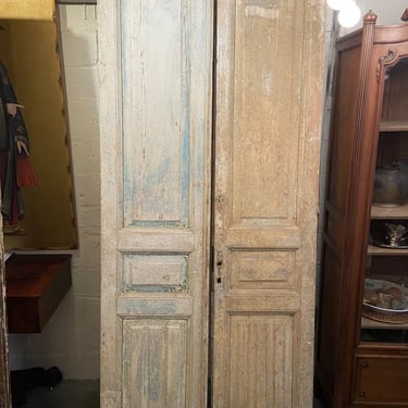 Pair of  Antique Cypress 3-Panel Doors | Architectural Salvage | New Orleans