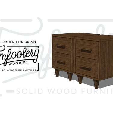 Custom Listing - *2 Units*, Moline Nightstand, 2 Drawers, Handcrafted Solid Wood End Table 