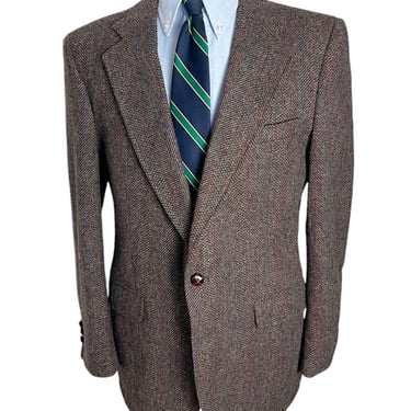 Vintage Stafford Herringbone Tweed Sport Coat ~ 38 to 40 Regular ~ jacket / blazer ~ Preppy / Ivy Style / Trad 