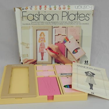 1978 Tomy Fashion Plates - Complete - Box Crushed - Vintage 1970s Toy 