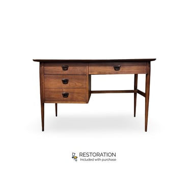 Bassett Artisan Vintage Mid Century Walnut Desk c. 1960s 