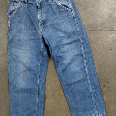 31x26 70s Maverick Blue Faded Denim Jeans Pants Loose Fit Cowboy 1970s Western Trendy Streetwear Tech Rave Goth Baggy Black 