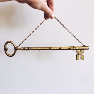 Vintage Brass Key Wall Hooks 