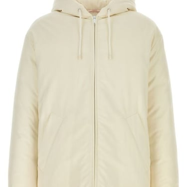 Valentino Garavani Men Ivory Wool Blend Padded Jacket