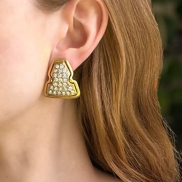 80s Pave Crystal Earrings