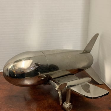 1960 Mid Century Modern Airplane Cocktail Shaker with Stand 