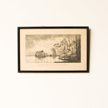 Vintage Etching | La Porte et Les Moulins de Saint Clair