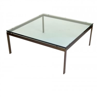 Architectural Glass and Bronze Coffee Table