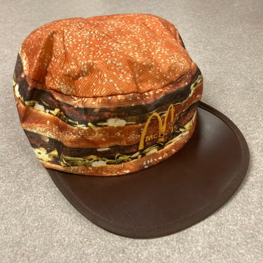 Vintage 1984 Big Mac Hamburger Hat, 80s McDonalds All Over Print Cap, Lightweight Promo Restaurant Hat 