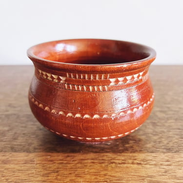 Vintage Carved Wooden Bowl 