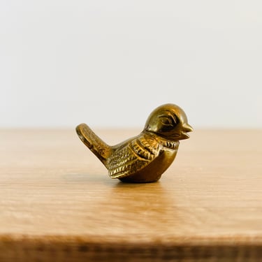 Vintage Mid Century Modern Tiny Brass Bird 