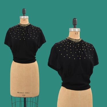 LT 1930s Golden Galaxy wrap blouse 