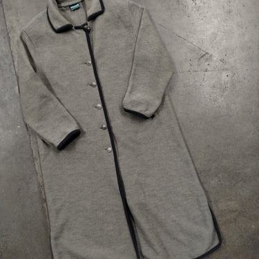 S 90s Geiger Boiled Wool Grey Trench Jacket 1990s 1980s Small Rancher Western Halloween Costume Trench Coat Toggle 