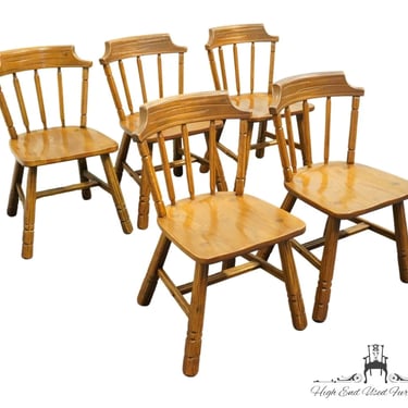 Set of 5 BRANDT RANCH OAK Solid Oak Rustic Americana Dining Side Chairs 3182 