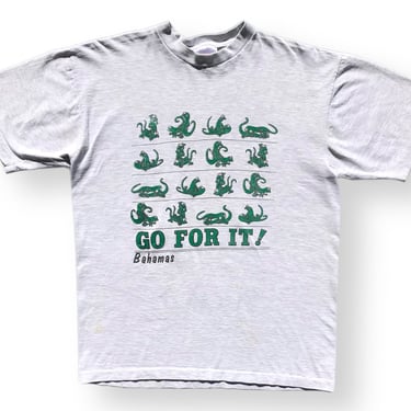 Vintage 90s “Go For It!” Funny Bahamas Lizard Sex Positions Parody T-Shirt Size Large/XL 