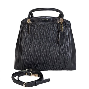 Coach - Black Textured Leather Satchel Bag