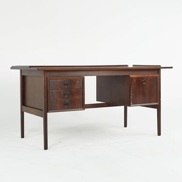 Arne Vodder Style Mid Century Danish Rosewood Desk - mcm 