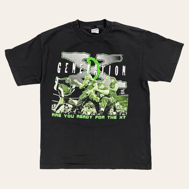 Vintage D Generation X Wrestling Tee 1990s Retro Size Large + Unisex + WWF + Are You Ready For the X? + Black + Cotton + Graphic T-Shirt 