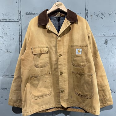 Size 46 Carhartt Vintage workwear jacket Faded duck canvas distressed chore jacket 90s 80s 90s XXL 