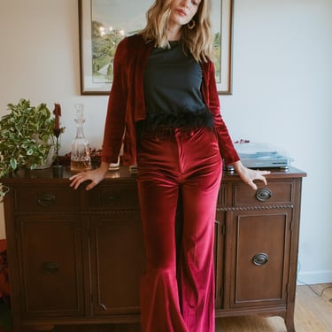 Oxblood Velvet Bellbottoms 